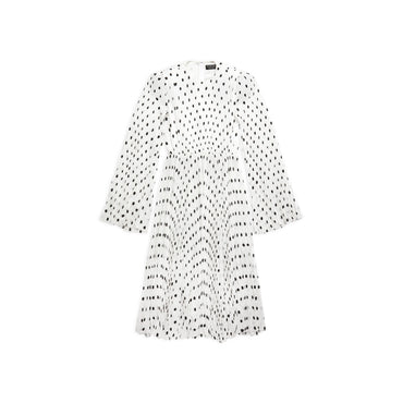 Pleated Dress - White/Black