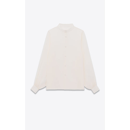 Casual Shirt In Charmeuse De Soie - Craie