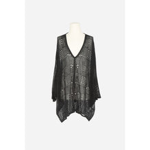 KAFTAN MAILLE DENTELLE GRAPHIQ - NERO/NERO