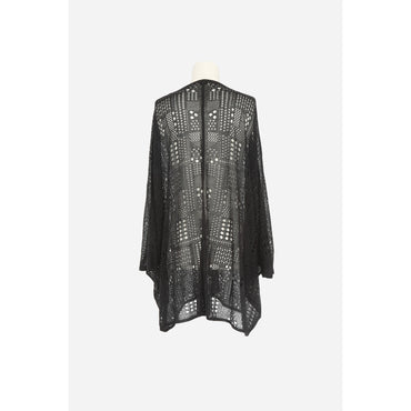KAFTAN MAILLE DENTELLE GRAPHIQ - NERO/NERO
