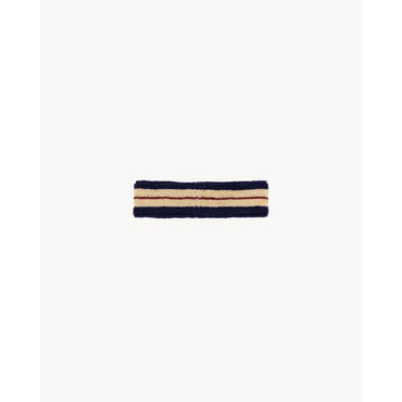 YSL Striped Sponge Headband - Off White/Blue