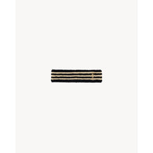 YSL Striped Sponge Headband - Black/Ivory