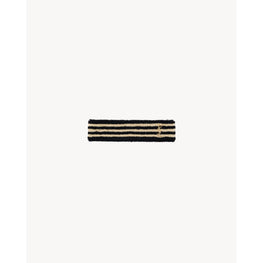 YSL Striped Sponge Headband - Black/Ivory