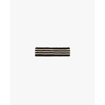 YSL Striped Sponge Headband - Black/Ivory