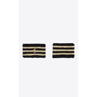 2 Stripep Sponge Bracelets Sl - Black/Ivory