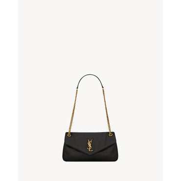 YSL BO S CALYPSO W_AGNEAU PLON - NERO/GOLD