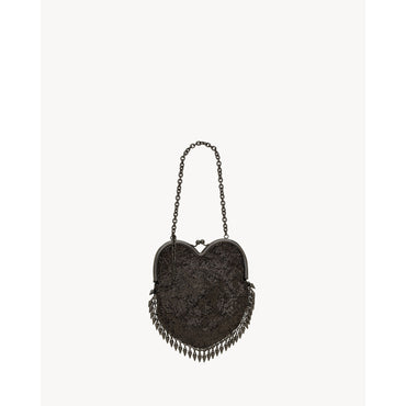 YSL M.BAG HEART R_BROIDERIE HE - DARK RUTENIO