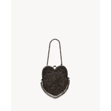 YSL M.BAG HEART R_BROIDERIE HE - DARK RUTENIO