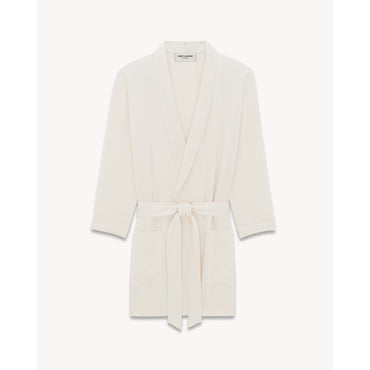 PEIGNOIR COL CHALE SATIN ENVER - CRAIE