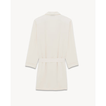 PEIGNOIR COL CHALE SATIN ENVER - CRAIE