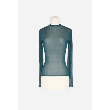 TRICOT DE CORPS COL CHEMINEE S - BLEU CANARD