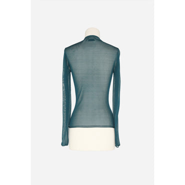 Tricot De Corps Col Cheminee - Bleu Canard