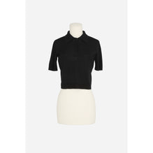 Polo Manches Courtes Laine Fin - Noir