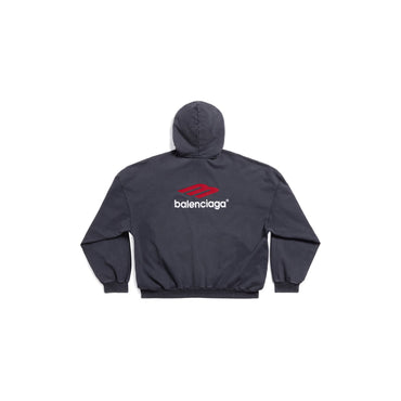 Large Fit Hoodie - Fade Black/Red/White