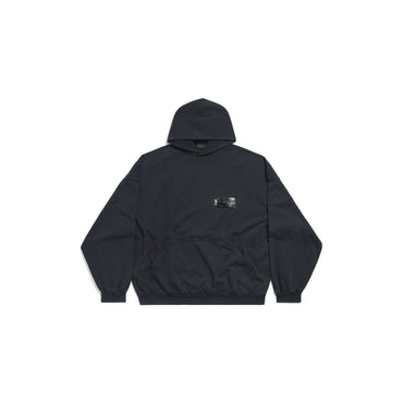 Large Fit Hoodie - Faded Black/White