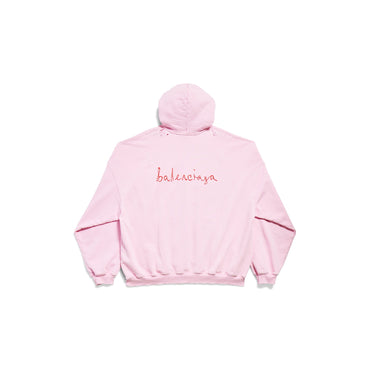 Large Fit Hoodie - Light Pink/Red
