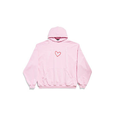 Large Fit Hoodie - Light Pink/Red