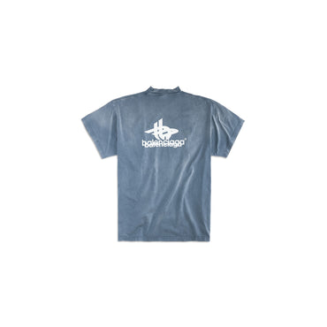 Oversized T-Shirt - Faded Blue/White