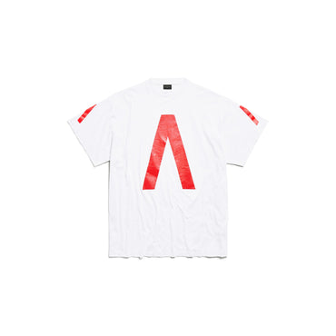 Oversized T-Shirt - Light Heathr Gry/Red