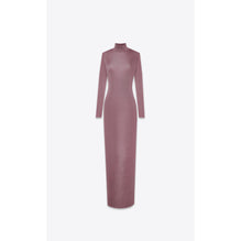 Long Knit Dress In Cote Viscose Fine - Mauve