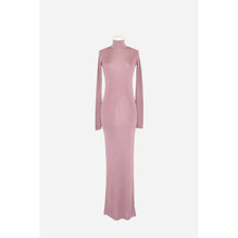 Robe Longue Colonne Col Montan - Mauve