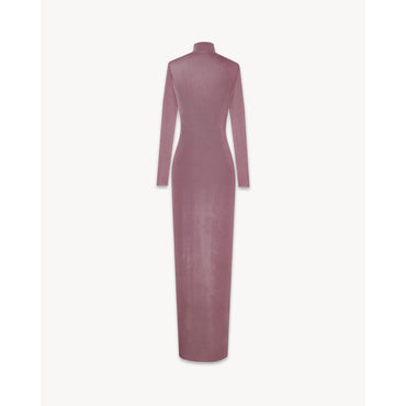 Robe Longue Colonne Col Montan - Mauve