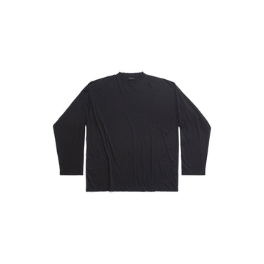 Long Sleeve Oversized T-Shirt - Washed Black/White