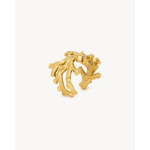 Manchette Oversize Coral Cuff In Brass Metal - Dore Satine