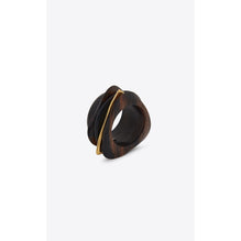 Oversize Multi Wooden Cuff - Dore/Noir/Marron/Mar