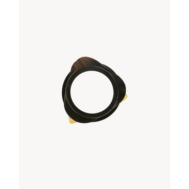 BRACELET BLOC BOIS LAITON/MACA - DORE/NOIR/MARRON/MAR