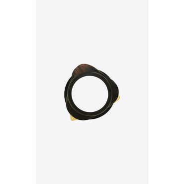 Oversize Multi Wooden Cuff - Dore/Noir/Marron/Mar