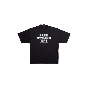 Large Fit T-Shirt - Washed Black/White