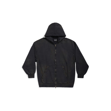 Small Zip-Up Hoodie - Washed Black