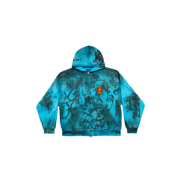 Medium Fit Zip-Up Hoodie - Azure