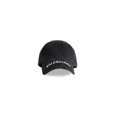 Hat Logo Visor Cap - Black/White
