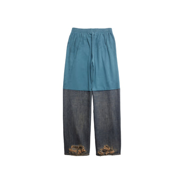 Patched Sweatpants - Blue Light Ring
