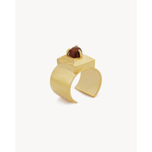 Stone & Square Cuff - Dore/Rouge