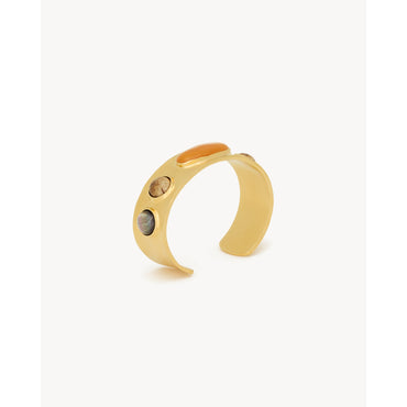 5 Arty Stone Cuff - Dore/Gris/Marron/Ora