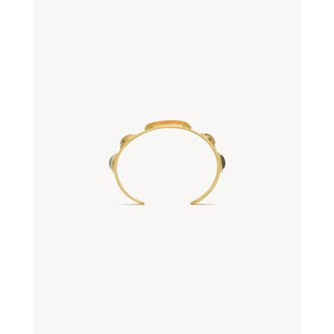 BRACELET ARTY FINE 5 PIERRES B - DORE/GRIS/MARRON/ORA