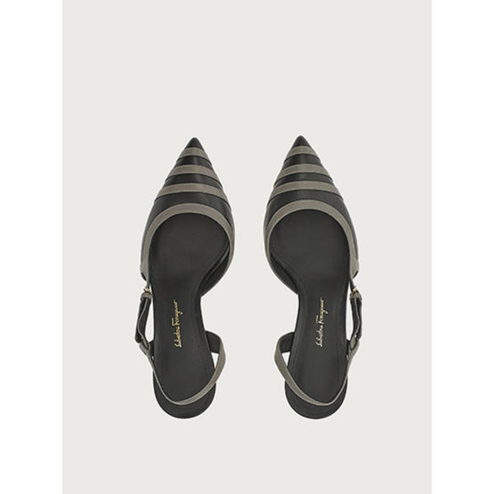 Dual Color Slingback - Black/Sparrow