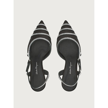Slingback with Crystals - Black