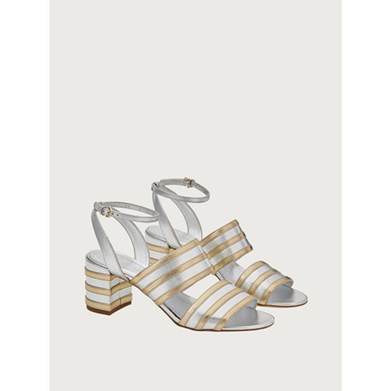 Dual Color Sandals - Silver/Mekong Gold