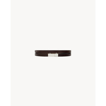 YSL Thin Double Wrap Bracelet - Brown Oak