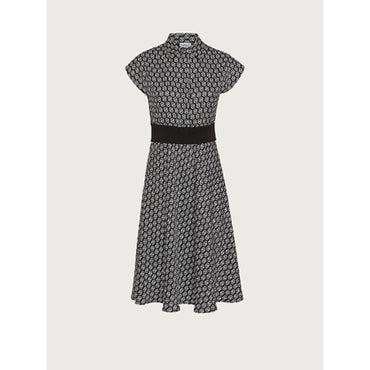 Gancio S Silk Dress - White/Black