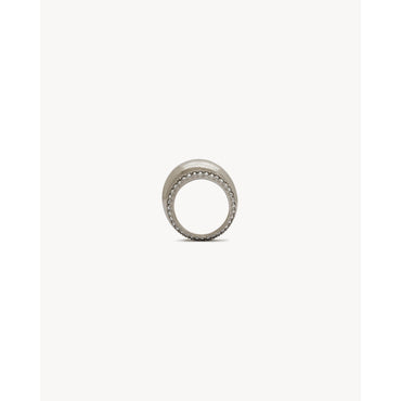 Rhinestone Bumpy Ring - Palladium/Crystal