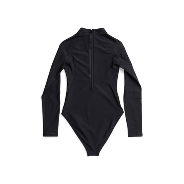Long Sleeve Swimsuit - Black/White