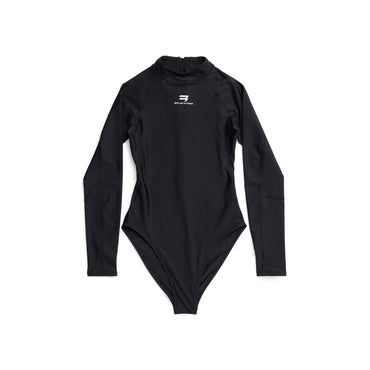 Long Sleeve Swimsuit - Black/White