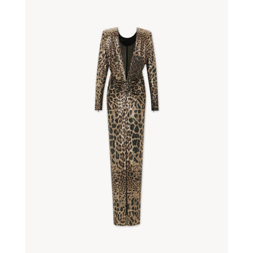 ROBE MESH LEOPARD - FAUVE