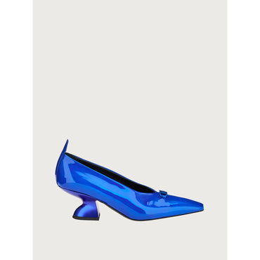 F Heel Pump Shoe - Patent Leather - Footballer Blue
