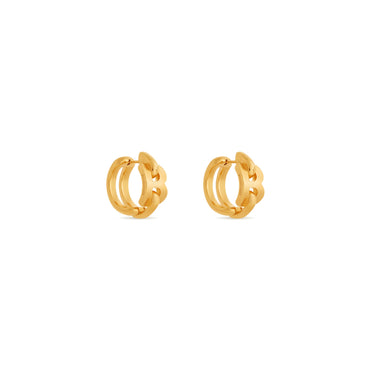 B Chain Hoop Earrings P - Shiny Gold